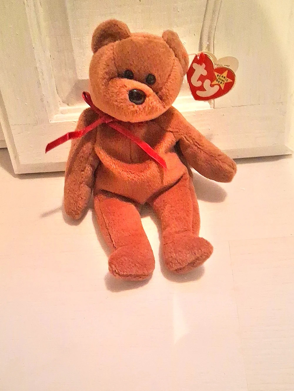 Ty Teddy the Bear (Old Face) ) Beanie Baby Brown